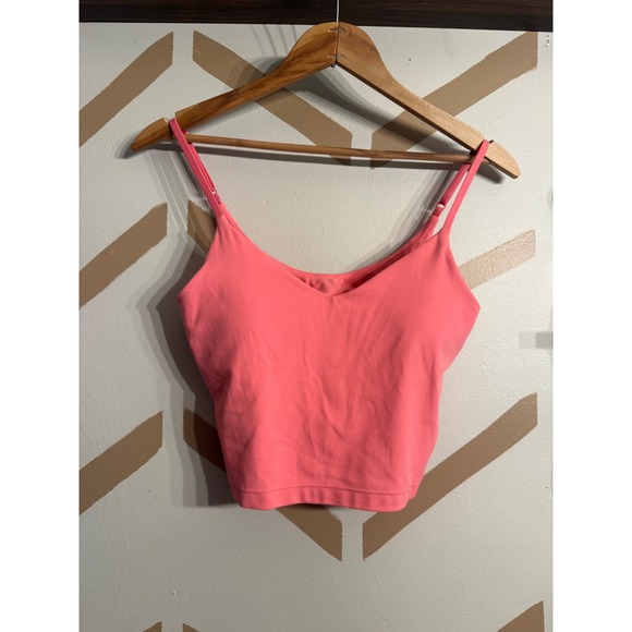 Lululemon Tops - Lululemon Align Cropped Tank Women 6 Pink Nulu V-Neck Adjustable Strap LW1EU0S